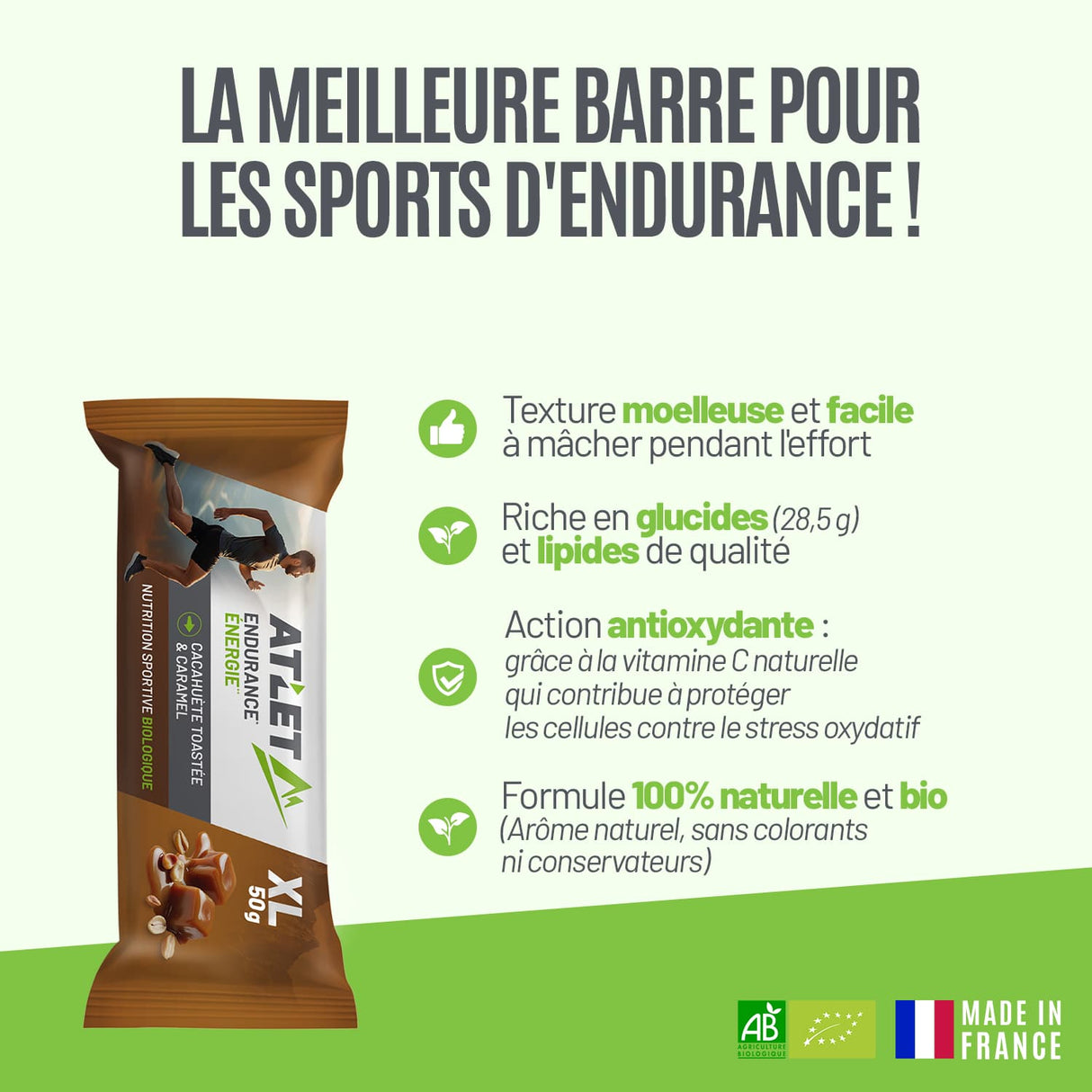Pack de 25 Barres Energétiques Cacahuète toastée & Caramel Bio