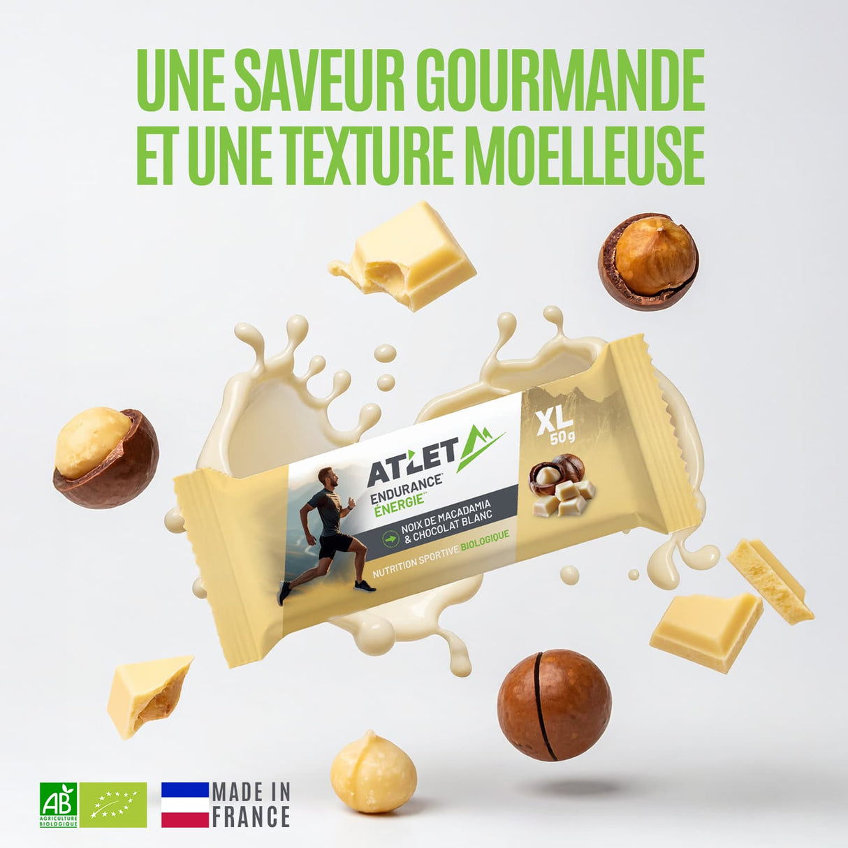 Barre énergétique bio macadamia & chocolat blanc