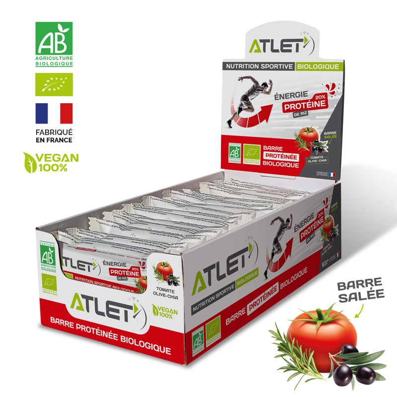 carton de barres protéinées pour sportif salées tomate biologique