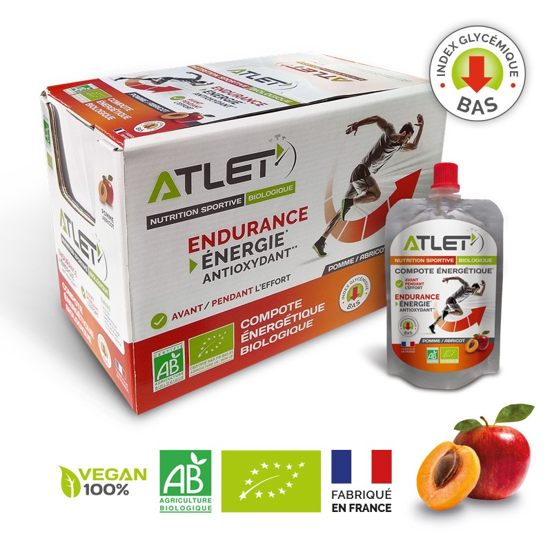 Compote énergétique biologique abricot en pack