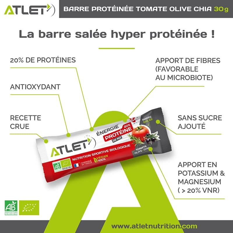 Barre Protéinée Tomate Olive Chia Bio