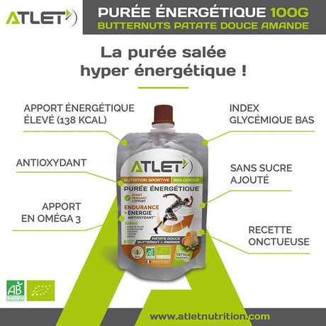 Pack de 18 Purées Energétiques Butternut Patate Douce Amande Bio