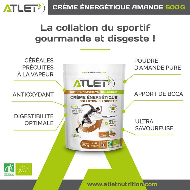bénéfices crème amande énergétique biologique pour sportifs
