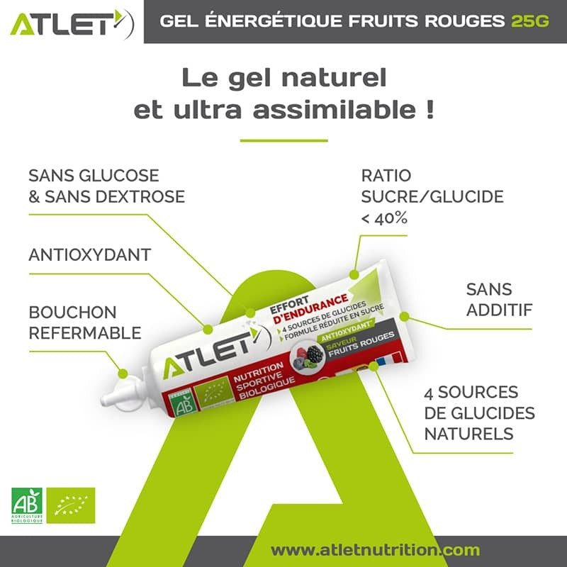 bénéfices gel énergétique atlet biologique fruits rouges