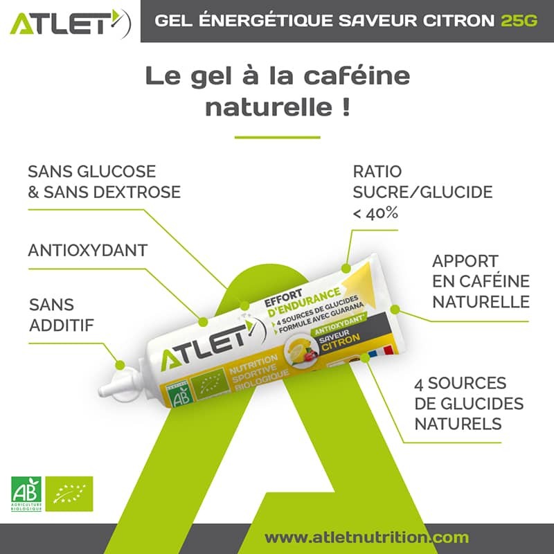 Caractéristique gel énergétique citron Atlet