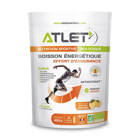 Boisson énergétique biologique agrumes 450g ATLET NUTRITION