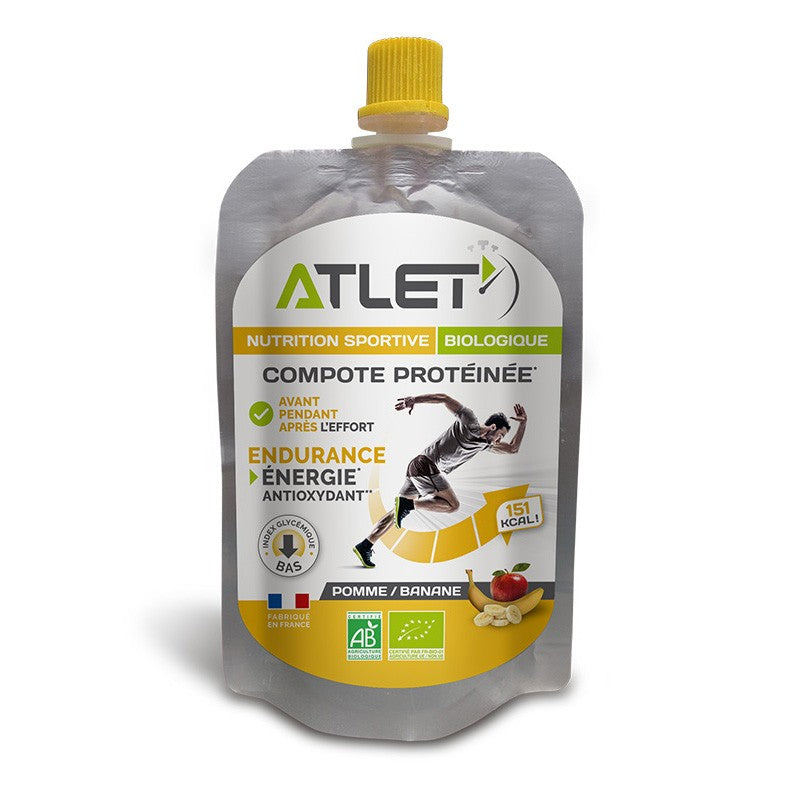 Pack de 18 Compotes Protéinées Pomme Banane Bio