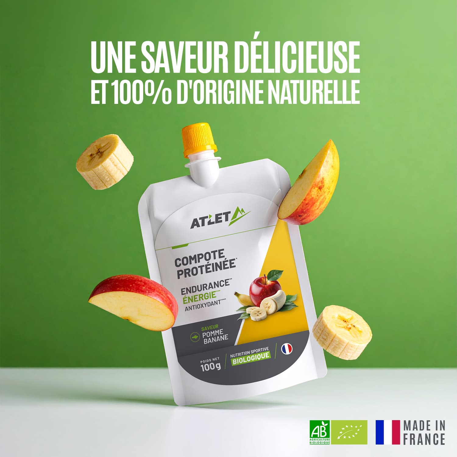 Boite de 18 compotes protéinées bio pomme-banane