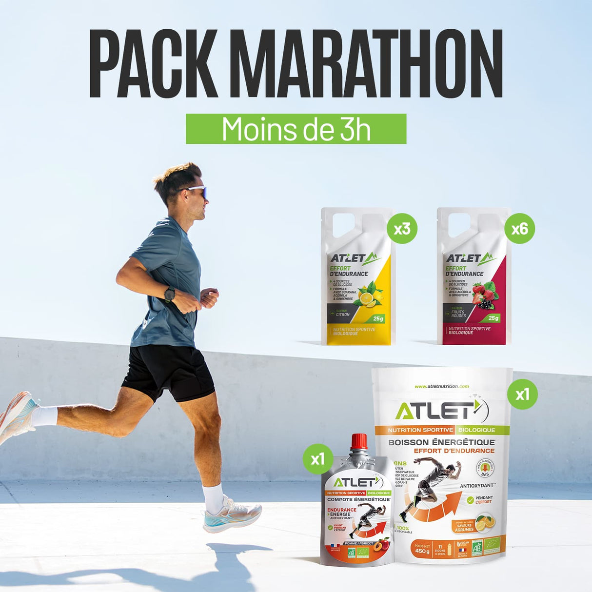 Pack marathon objectif moins de 3h