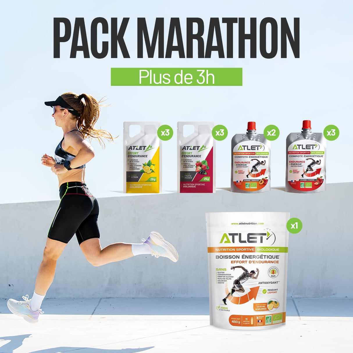 Pack marathon objectif plus de 3h