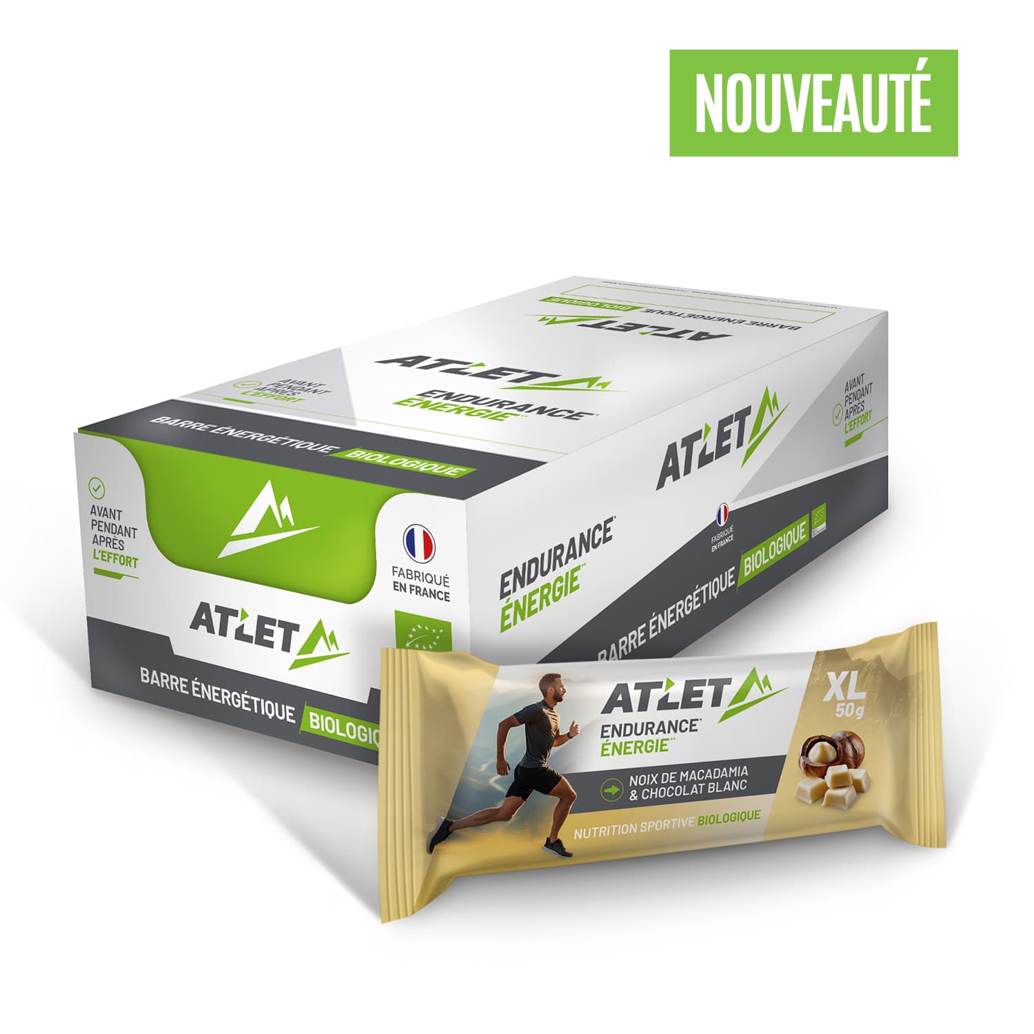 Pack 25 barres énergétiques bio macadamia & chocolat blanc