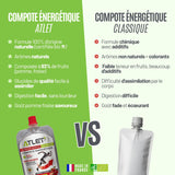 Compote énergétique pomme fraise Atlet VS concurrents