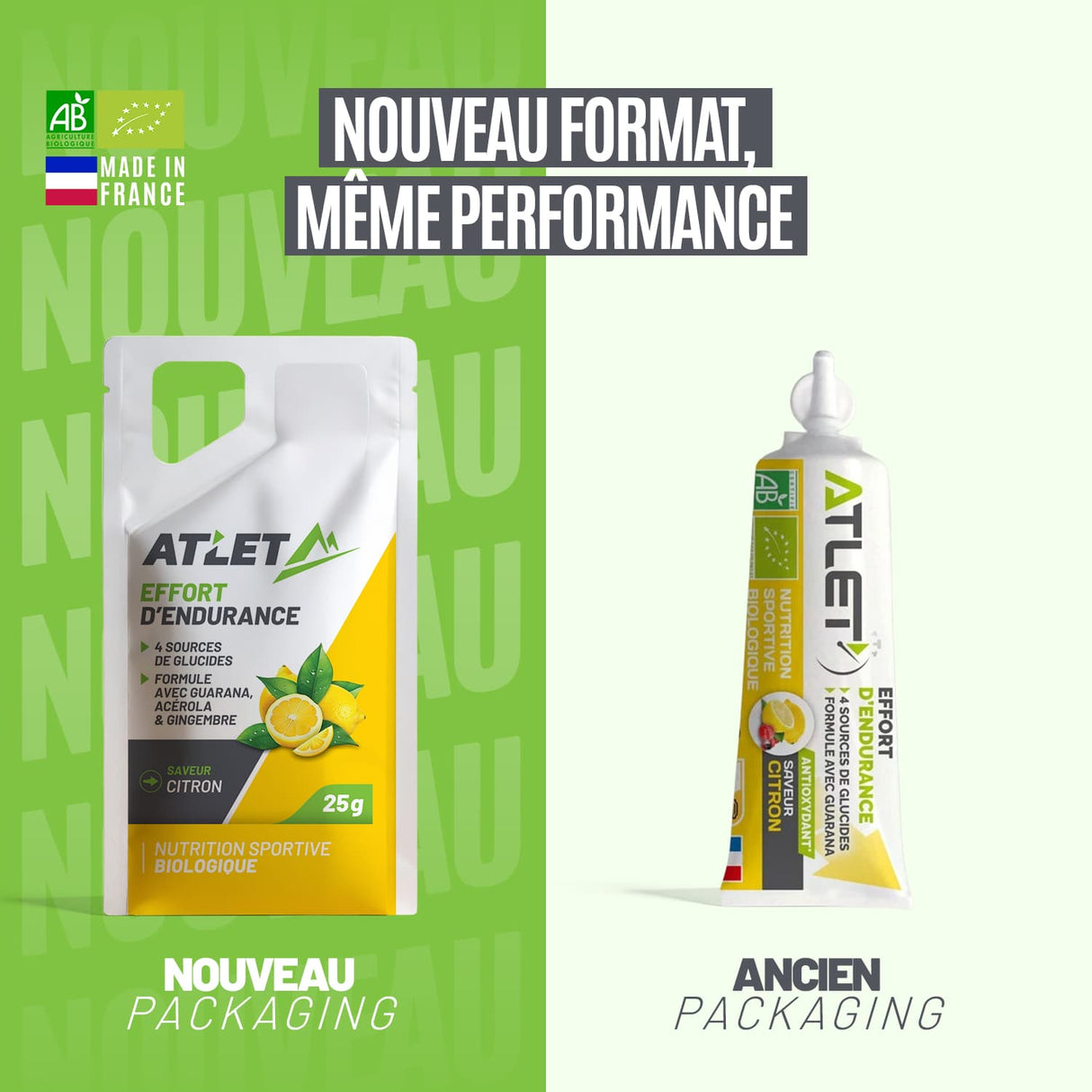 Pack 45 gels énergétiques bio – citron